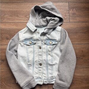 Wonder Nation Light Denim Jacket with Gray Hoodie